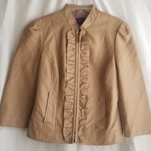 Forever 21 Tan Zip Front Jacket Medium